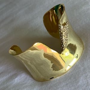 Alexis Bittar gold and rhinestone cuff